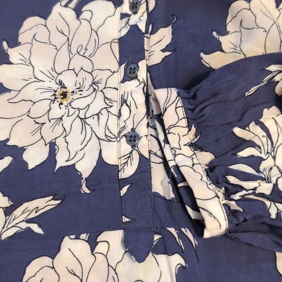 Free People Blue  Floral SHAKE IT  Flowy Dress Size S With Pockets - Picture 11 of 16